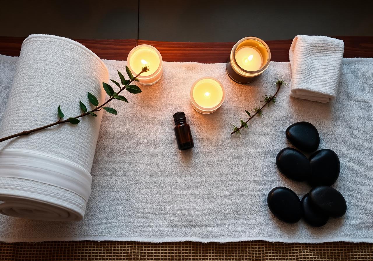 Detalhe de massagem relaxante